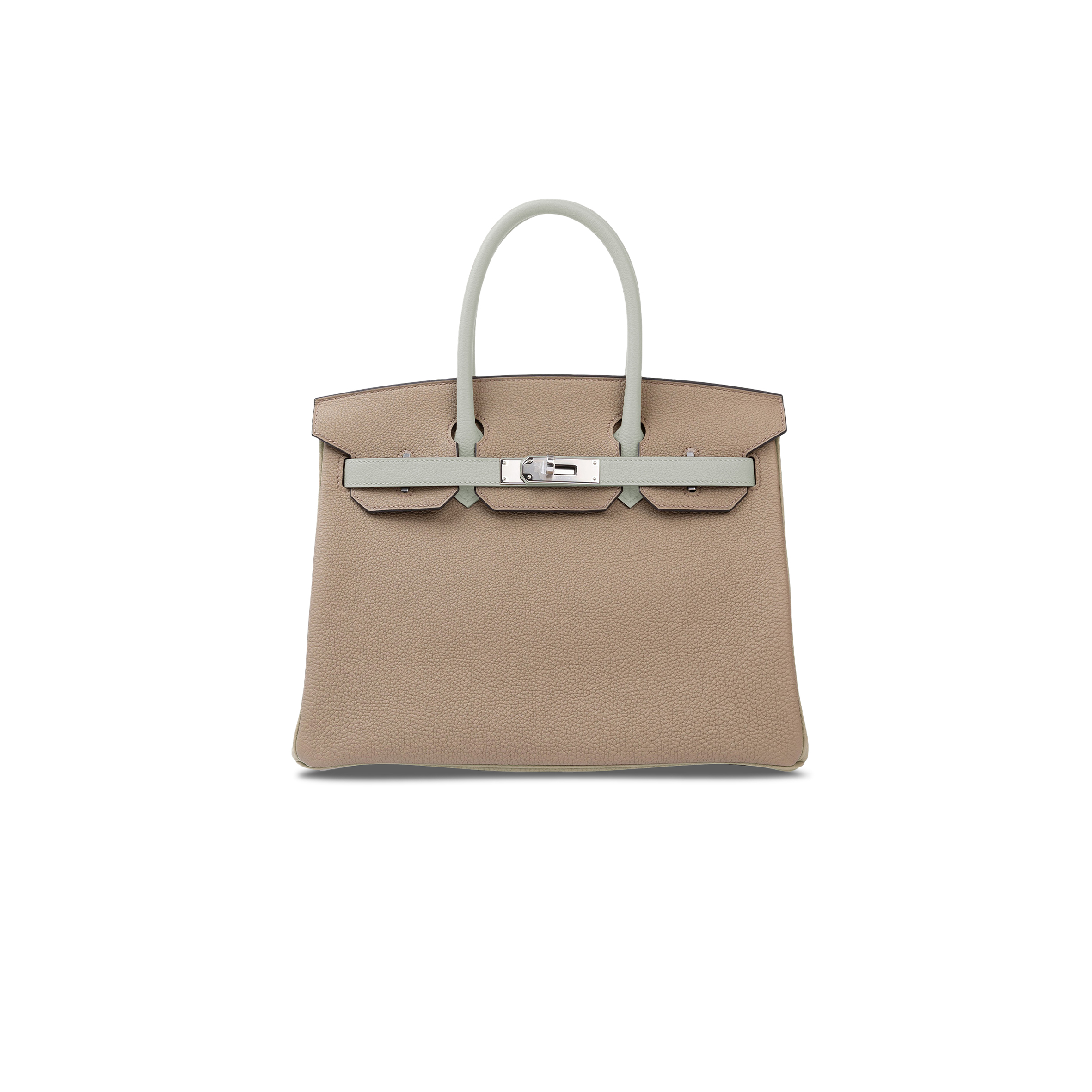 H**mes master birkin 25 togo leather asphalt grey and pearl grey silver buckle bag 2479811 (25*20*13cm)